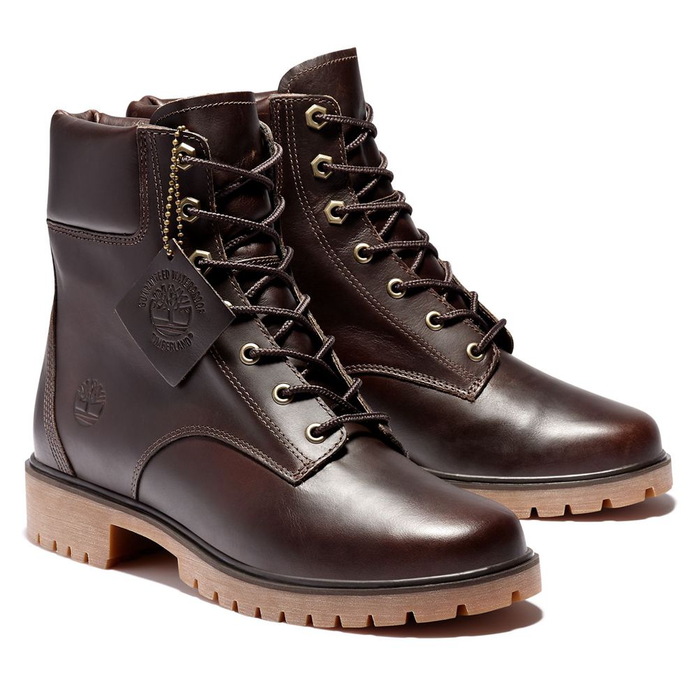 Botas 6-Inch Timberland Argentina Mujer - 6-Inch Jayne Waterproof Cuero - Marrones Oscuro - FZAVNE-0